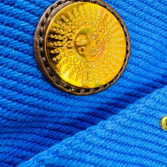 Bath And Body Works Blue Canvas Tote Bag Orange Interior HAS SOME STAINS!READ! - Picture 4 of 14